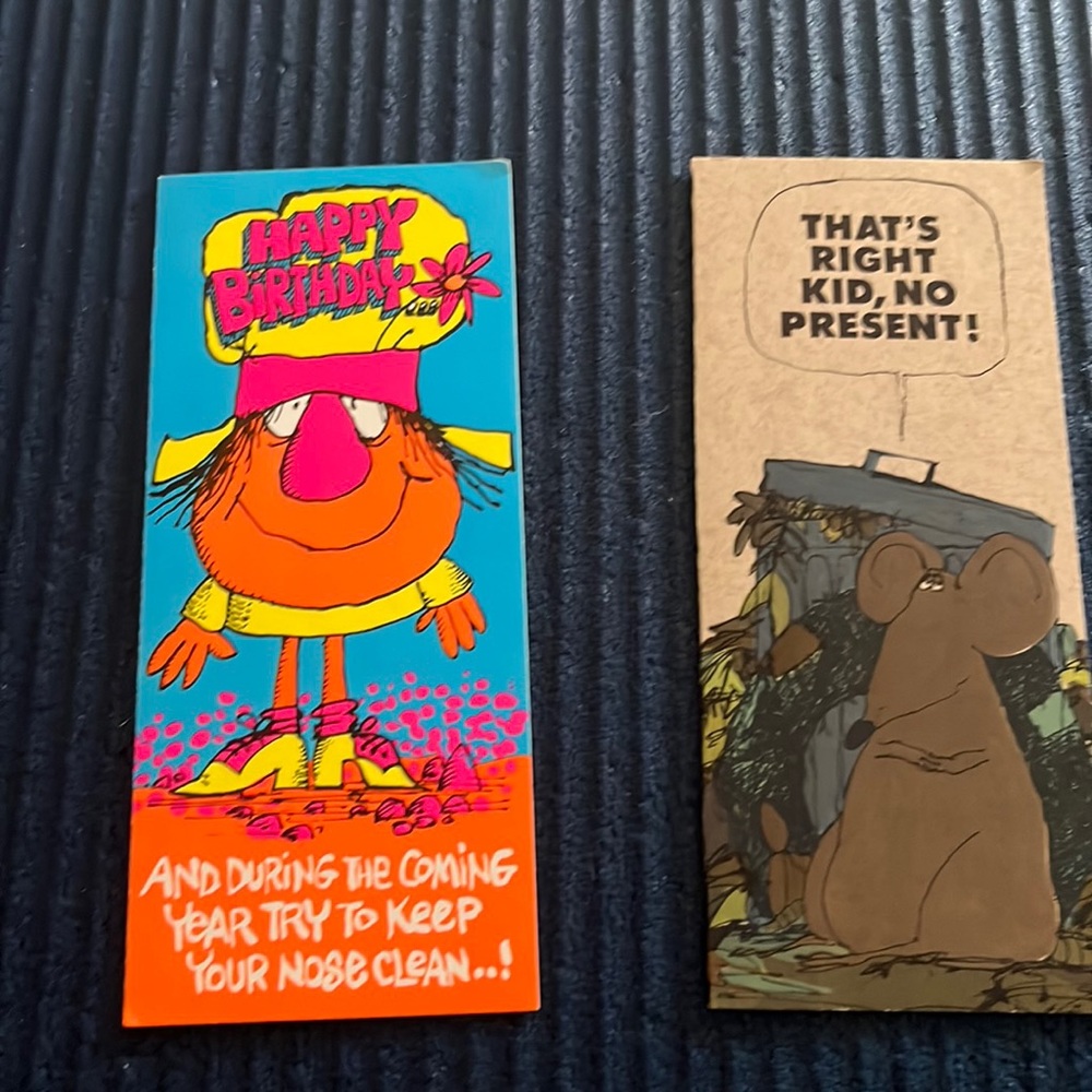 Vintage hi Brows American greetings cards from the 1970s